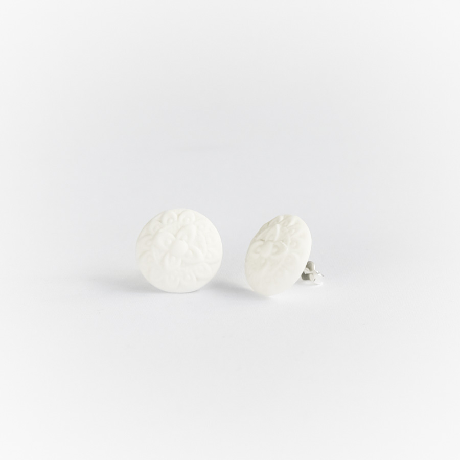 Sille ørestikker-Hvid mat-0 Sille ørestikker-Hvid mat-0